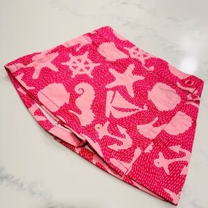 LILLY PULITZER 3T~ SMOOTH SALING NAUTICAL SKORT SKIRT SHORTS SHELL HORSE VINTAGE